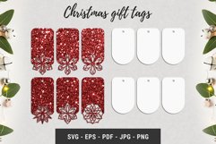 Christmas gift tags papercut templates | Snowflake ornament Product Image 1