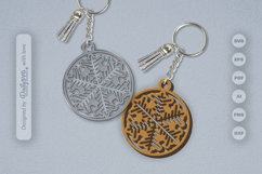 Snowflake Keychain Laser Cut Product Image 2