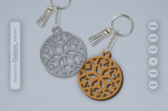 Snowflake Keychain Laser Cut Product Image 2