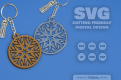 Snowflake Keychain Laser Cut Product Image 2
