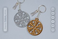 Snowflake Keychain Laser Cut Product Image 2