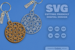Snowflake Keychain Laser Cut Product Image 2