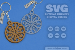 Snowflake Keychain Laser Cut Product Image 2