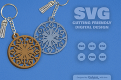 Snowflake Keychain Laser Cut Product Image 2