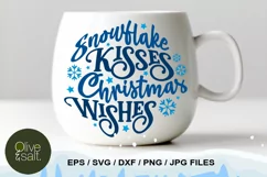 christmas wishes svg snowflake kisses christmas ornament svg Product Image 2