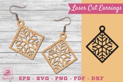 Snowflake Laser Cut Earrings SVG 1 Product Image 1