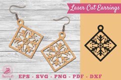 Snowflake Laser Cut Earrings SVG 2 Product Image 1