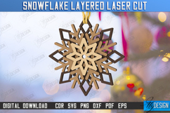 Layered Snowflakes Christmas Tree Ornament Laser Cut Bundle Product Image 12