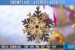 Layered Snowflakes Christmas Tree Ornament Laser Cut Bundle Product Image 8