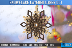 Layered Snowflakes Christmas Tree Ornament Laser Cut Bundle Product Image 9