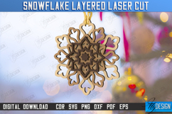 Layered Snowflakes Christmas Tree Ornament Laser Cut Bundle Product Image 10
