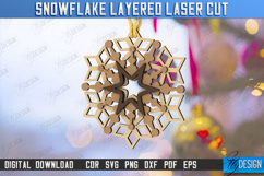 Layered Snowflakes Christmas Tree Ornament Laser Cut Bundle Product Image 11