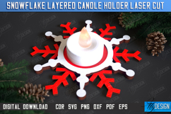 Snowflake Layered Candle Holder Laser Cut, Christmas Decor Product Image 1