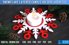 Snowflake Layered Candle Holder Laser Cut, Christmas Decor Product Image 1