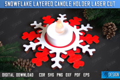 Snowflake Layered Candle Holder Laser Cut, Christmas Decor Product Image 1