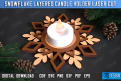 Snowflake Layered Candle Holder Laser Cut, Christmas Decor Product Image 1