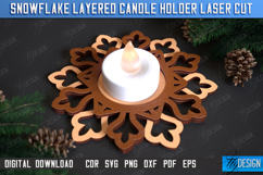 Snowflake Layered Candle Holder Laser Cut, Christmas Decor Product Image 1
