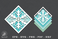 Snowflake Layered Papercut SVG Product Image 1