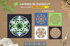 3D Papercut Snowflake Mandalas Layered Template Product Image 1