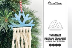 Snowflake macrame ornament for making your own Christmas decorations. 