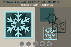 Snowflake Mandala SVG shadow box Product Image 1