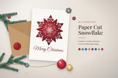 3D Layered Snowflake SVG Christmas Paper Cut Design Product Image 1