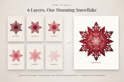 3D Layered Snowflake SVG Christmas Paper Cut Design Product Image 3
