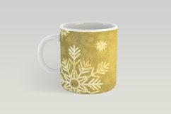 Golden Snowflakes Mug Wrap Sublimation Design for 12 OZ and 15 OZ Mugs. This Christmas Sublimation Design is Compatible with Cricut Mug Press