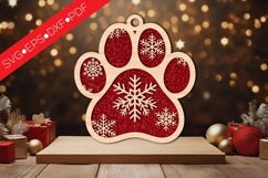 Snowflake Paw Round Sign SVG Product Image 1