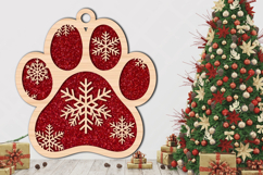 Snowflake Paw Round Sign SVG Product Image 2