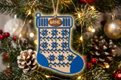 Snowflake Stocking Ornament SVG, Laser Cut Glowforge File Product Image 2