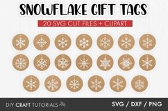 Round Snowflake Gift Tag SVG Bundle Product Image 1