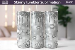 Snowflake Tumbler Wrap | Christmas Tumbler Sublimation Product Image 1