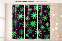 Snowflake Tumbler Wrap Green Christmas Tumbler Sublimation
