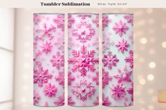 Snowflake Tumbler Wrap Pink Christmas Tumbler Sublimation