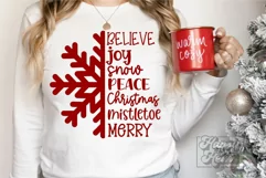 Snowflake Let It Snow SVG - Christmas Holiday Sign SVG Product Image 1