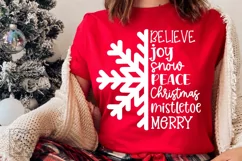 Snowflake Let It Snow SVG - Christmas Holiday Sign SVG Product Image 2