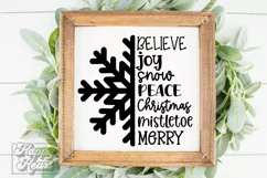 Snowflake Let It Snow SVG - Christmas Holiday Sign SVG Product Image 3