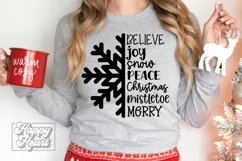 Snowflake Let It Snow SVG - Christmas Holiday Sign SVG Product Image 4