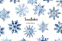 Watercolor snowflakes clipart. Winter holiday snowflakes Product Image 1