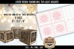 Snowflake Tealight Holder Laser Files | 3 Sizes Holiday SVG Product Image 2