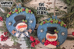 Snowflake Pals Snowman Ornament Duo Laser SVG Product Image 1