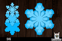 Christmas Ornament SVG, layered papercut snowflake ornament Product Image 1