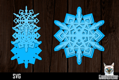Christmas Ornament SVG, layered papercut snowflake ornament Product Image 1