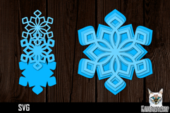 Christmas Ornament SVG, layered papercut snowflake ornament Product Image 1