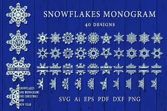 Snowflakes and monograms for Christmas and New Year. SVG Product Image 1