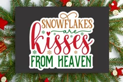 Snowflakes Are Kisses Stickers SVG , Christmas SVG Design Product Image 2
