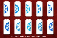 Paper Cut Snowflakes Bookmarks SVG | Christmas Bookmarks SVG Product Image 1