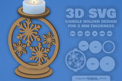 Snowflake Candle Holder SVG Product Image 2