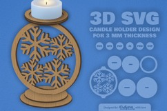 Snowflake Candle Holder SVG Product Image 2